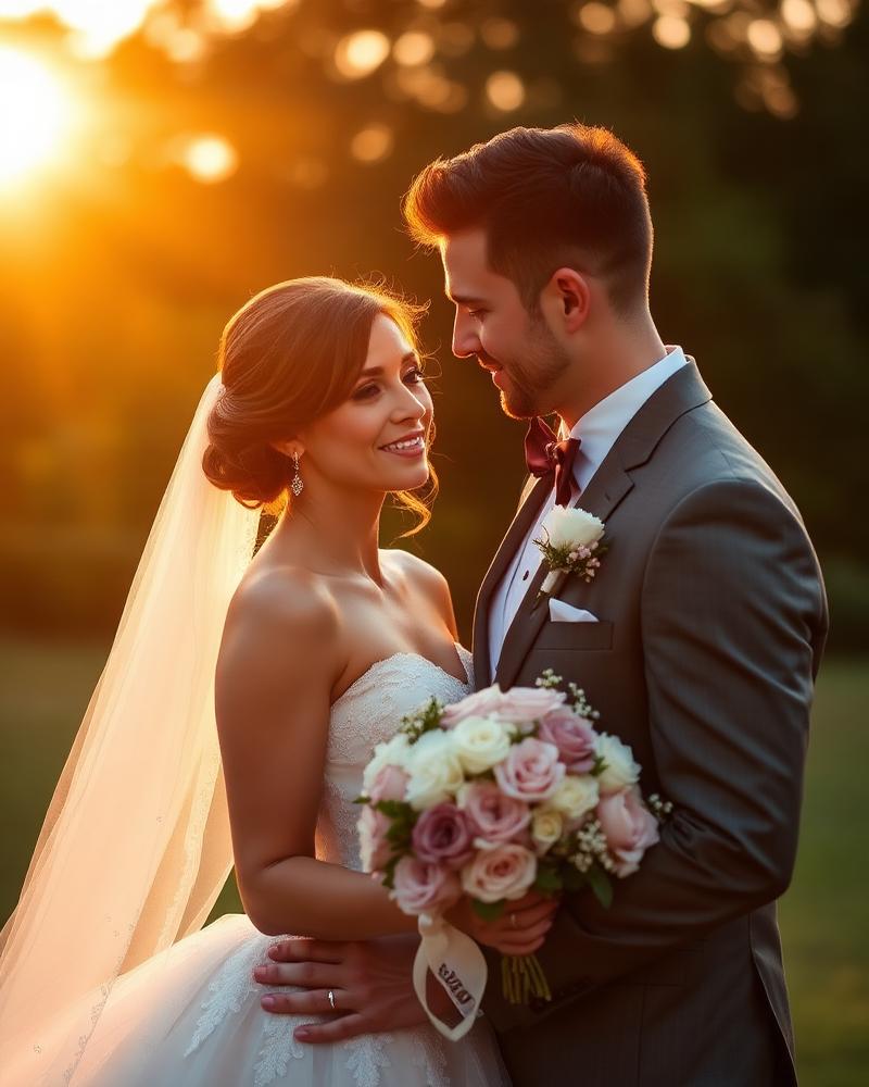 Wedding photo with AI face recognition